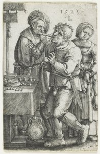 El Dentista, 1523 de Lucas van Leyden